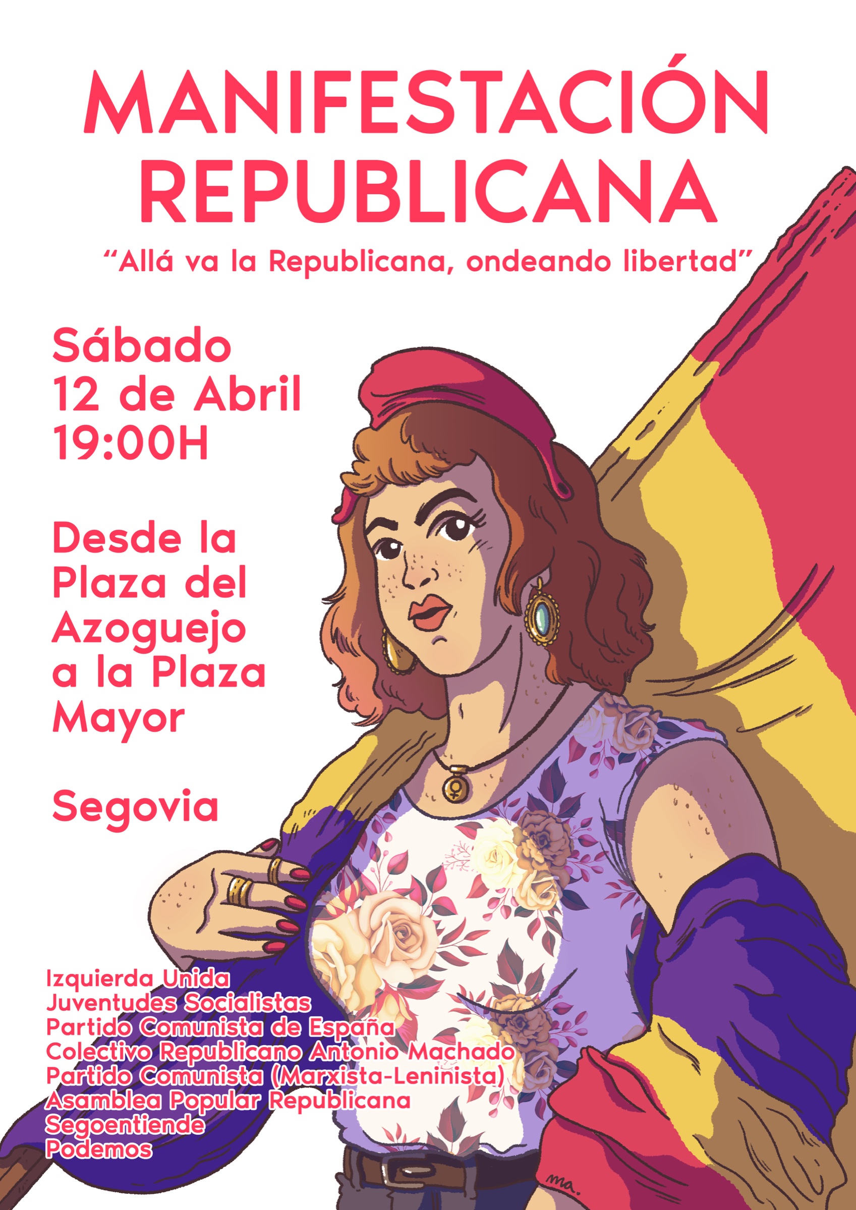 Cartel ¡Allá va la republicana!
